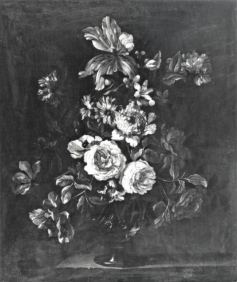 A. C. Cooper — Monnoyer Jean-Baptiste - sec. XVII - Natura morta con vaso di fiori — insieme